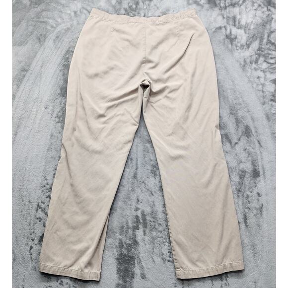 Woolrich Pants Womens 18 Tan Khaki Tencel Cotton Blend High Rise Wide Leg Office - Picture 3 of 11